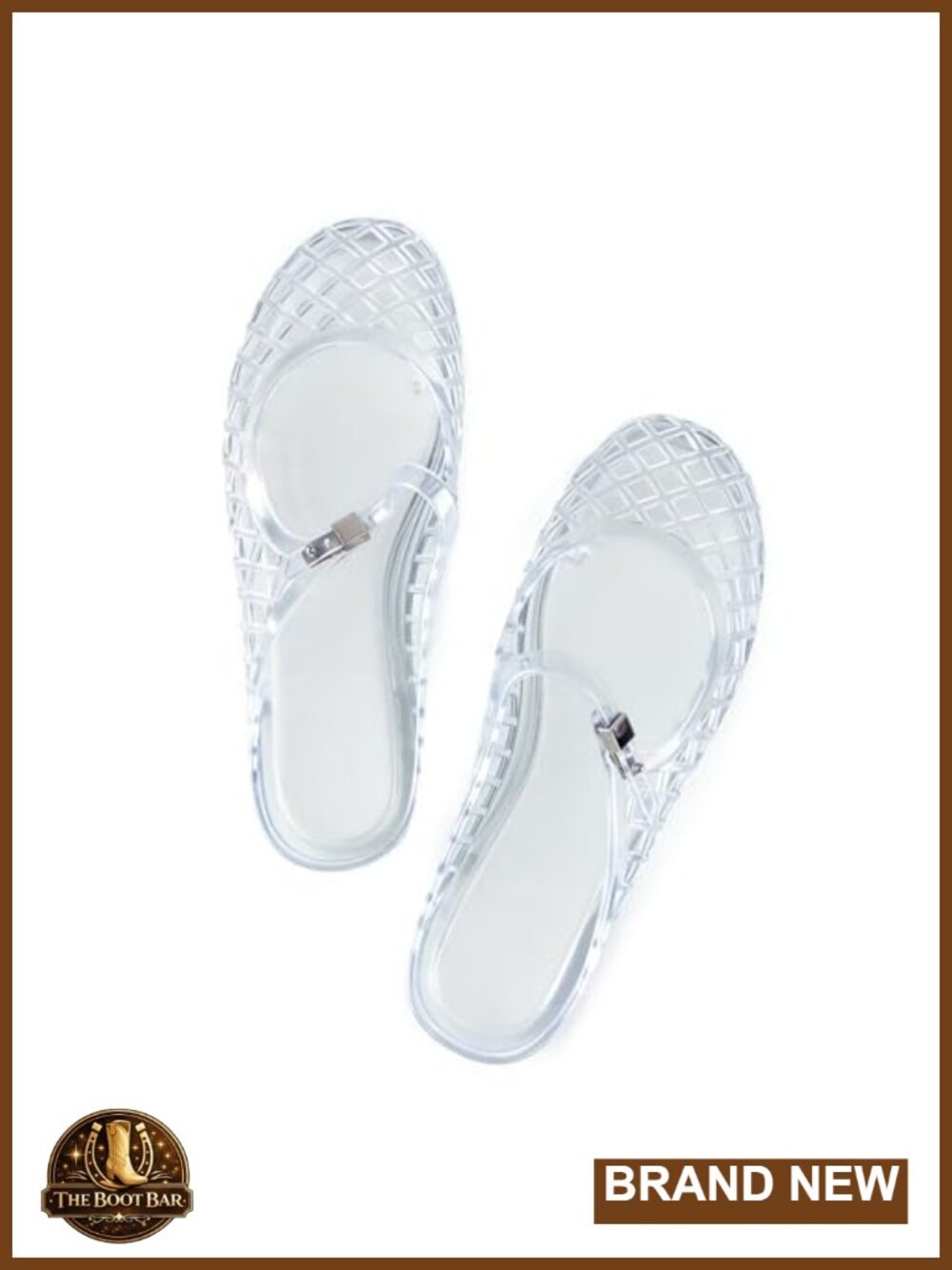 Clear Jelly Slide Sandals - Lightweight Water-Friendly Flat Closed Toe